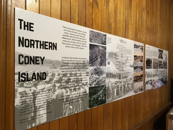 Close up photo of the new display panel for the "Northern Coney Island" exhibit